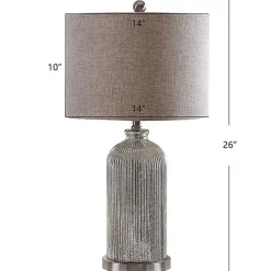 Kirklands Home Table Lamps|Silver Mercury Glass Ribbed Table Lamps, Set of 2 Tan