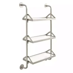 Kirklands Home Shelves|Metal and Glass 3-Tier Wall Shelf Silver