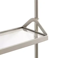 Kirklands Home Shelves|Metal and Glass 3-Tier Wall Shelf Silver