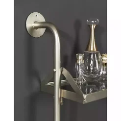 Kirklands Home Shelves|Metal and Glass 3-Tier Wall Shelf Silver