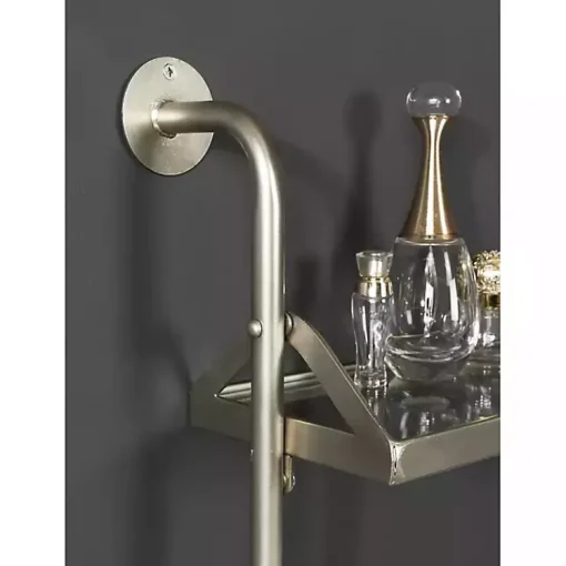 Kirklands Home Shelves|Metal and Glass 3-Tier Wall Shelf Silver