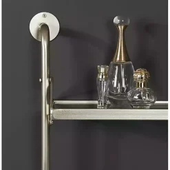 Kirklands Home Shelves|Metal and Glass 3-Tier Wall Shelf Silver