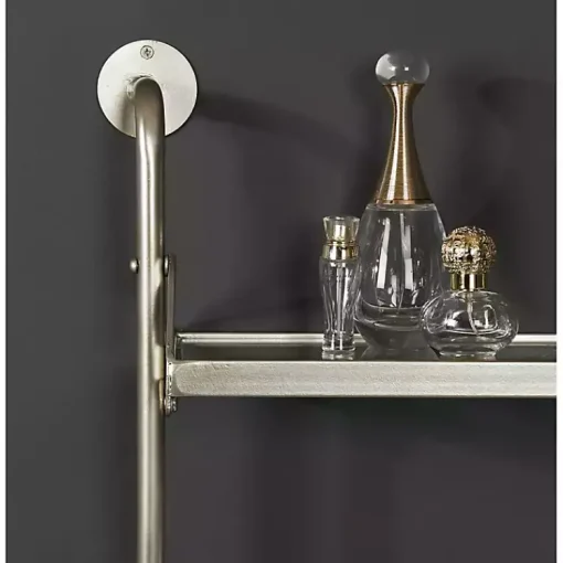 Kirklands Home Shelves|Metal and Glass 3-Tier Wall Shelf Silver