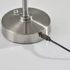 Kirklands Home Outdoor Lighting|Metal Cone Shade Cordless Table Lamp Silver