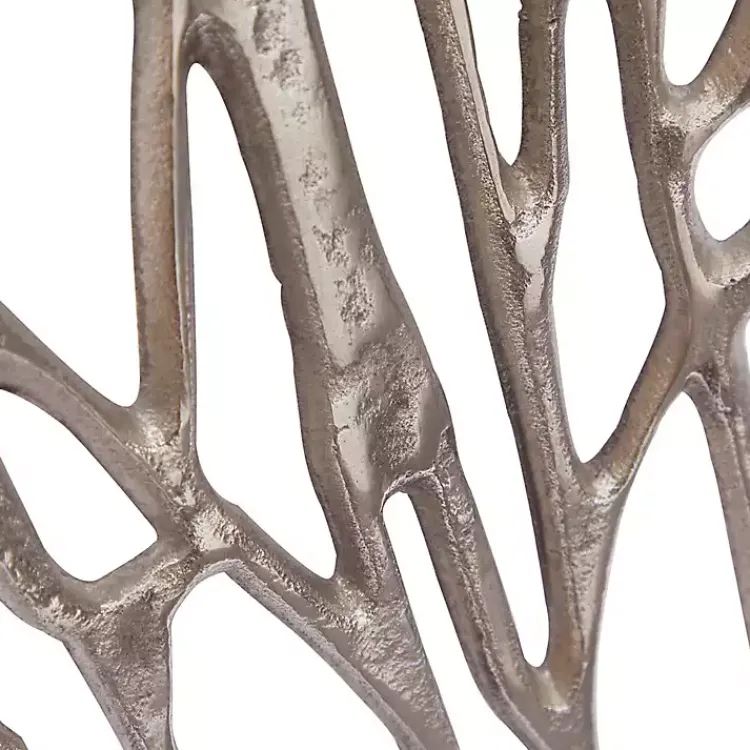 Kirklands Home Wall Plaques|Metal Coral Panel Wall Plaques, Set of 2 Silver