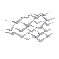 Kirklands Home Wall Plaques|Metal Flock of Birds Wall Plaque Silver