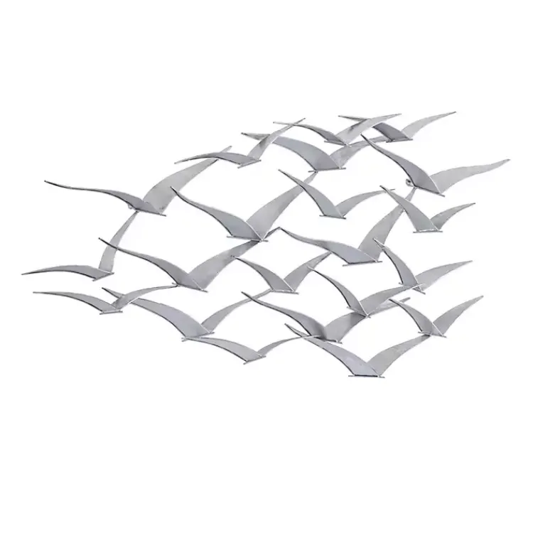 Kirklands Home Wall Plaques|Metal Flock of Birds Wall Plaque Silver