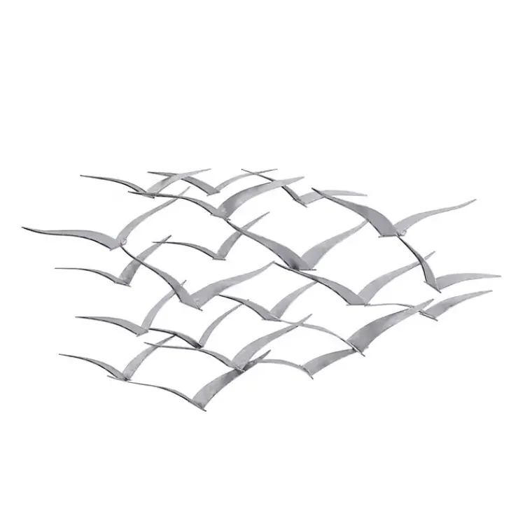 Kirklands Home Wall Plaques|Metal Flock of Birds Wall Plaque Silver