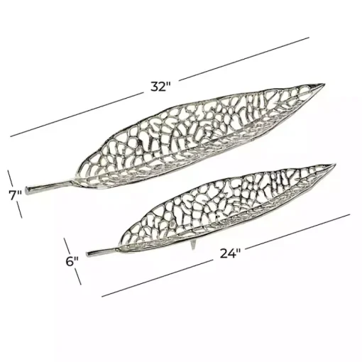 Sale Metal Leaf Trays, Set of 2 Decorative Trays
