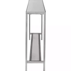Kirklands Home Console Tables|Metal Mirrored Top Slim Console Table Silver
