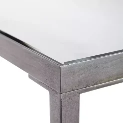 Kirklands Home Console Tables|Metal Mirrored Top Slim Console Table Silver