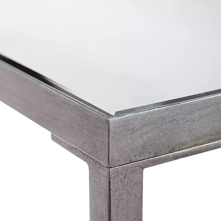Kirklands Home Console Tables|Metal Mirrored Top Slim Console Table Silver