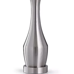 Kirklands Home Table Lamps|Silver Metal Taper Table Lamp White