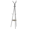 Kirklands Home Entryway Furniture|Silver Metal Tripod Coat Rack with Shelf