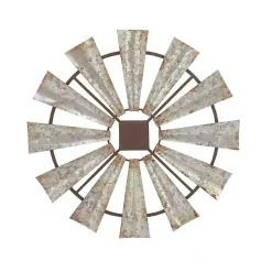 Kirklands Home Wall Plaques|Metal Windmill Wall Plaque Silver