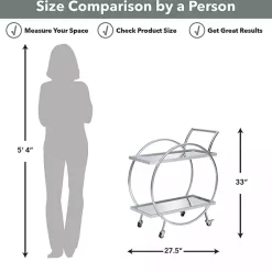 Kirklands Home Kitchen Islands & Bar Carts|Mirrored 2-Tier Odessa Bar Cart Silver