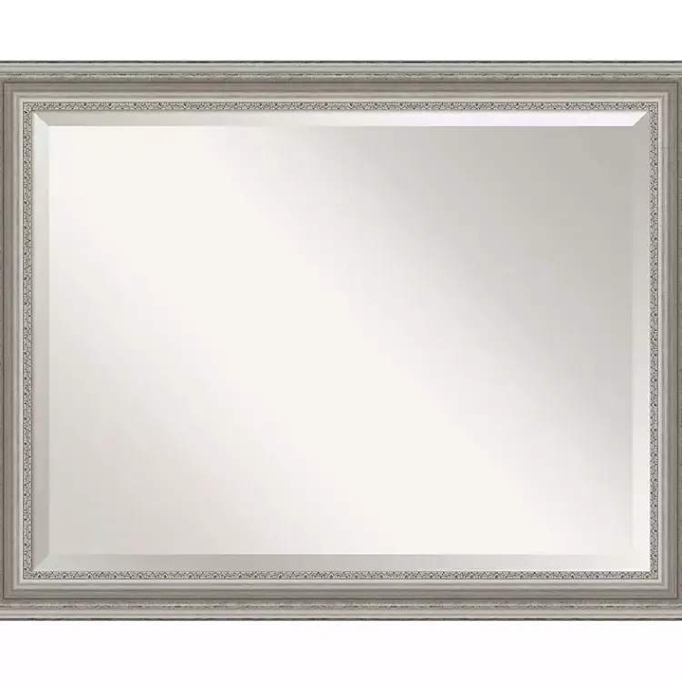 Kirklands Home Decorative Mirrors|Silver Patina Scallop Framed Mirror, 35x45 in.