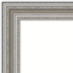 Kirklands Home Decorative Mirrors|Silver Patina Scallop Framed Mirror, 35x45 in.