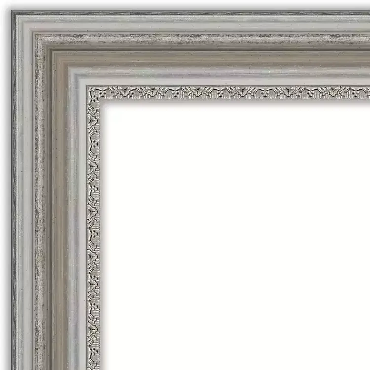 Kirklands Home Decorative Mirrors|Silver Patina Scallop Framed Mirror, 35x45 in.
