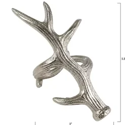 Kirklands Home Table Linens|Reindeer Antler Napkin Rings, Set of 4 Silver