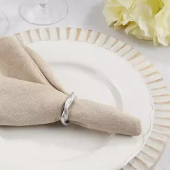 Kirklands Home Table Linens|Resin Twisted Napkin Rings, Set of 4 Silver