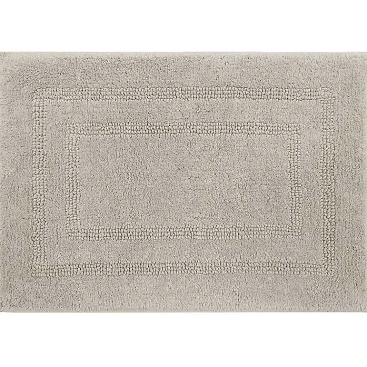 Kirklands Home Bathroom Rugs|Silver Reversible Cotton Bath Mat, 45 in. Gray