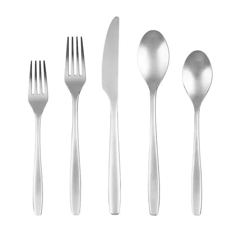 Kirklands Home Flatware & Cutlery|Satin Metal Classic 20-pc. Flatware Set Silver
