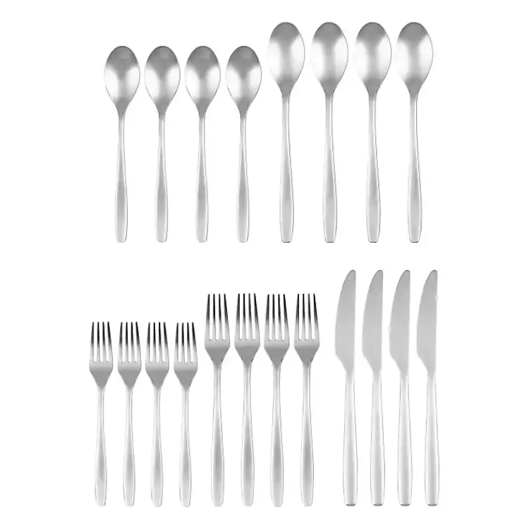 Kirklands Home Flatware & Cutlery|Satin Metal Classic 20-pc. Flatware Set Silver