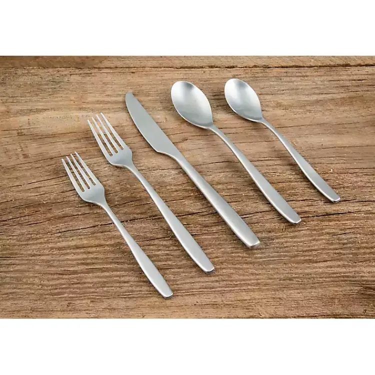 Kirklands Home Flatware & Cutlery|Satin Metal Classic 20-pc. Flatware Set Silver