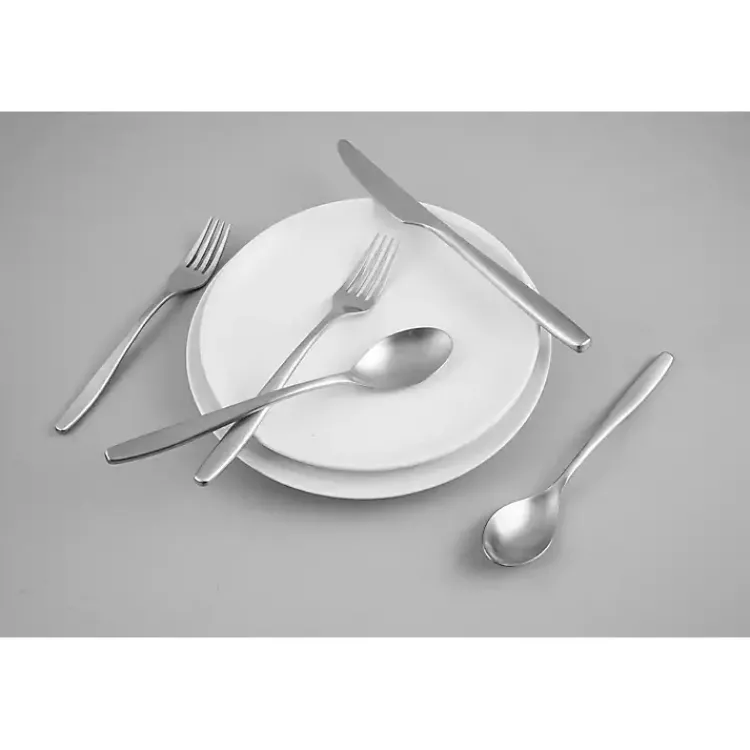 Kirklands Home Flatware & Cutlery|Satin Metal Classic 20-pc. Flatware Set Silver