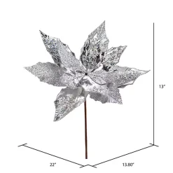 Discount Sequin Poinsettia Tree Stems, Set of 6 Christmas Arrangements & Garland