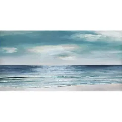 Kirklands Home Canvas Art|Silver Shore Canvas Art Print Blue