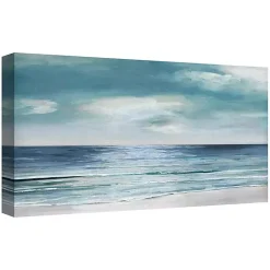 Kirklands Home Canvas Art|Silver Shore Canvas Art Print Blue