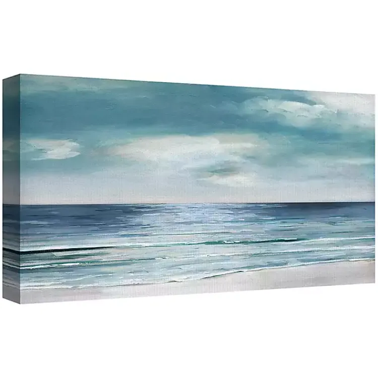Kirklands Home Canvas Art|Silver Shore Canvas Art Print Blue