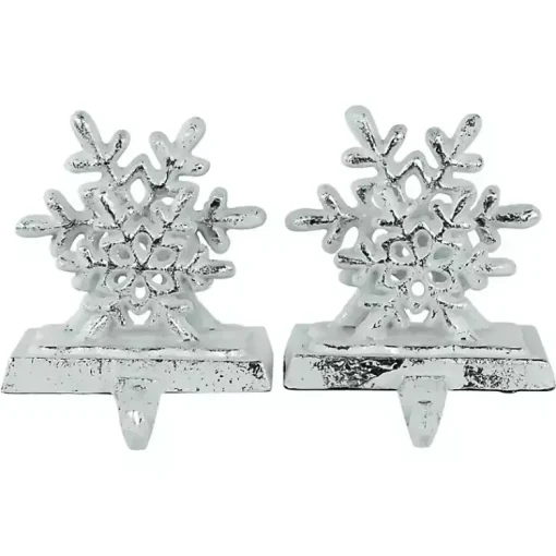 Online Silver Snowflake Stocking Holders, Set of 2 Christmas Stockings & Stocking Holders