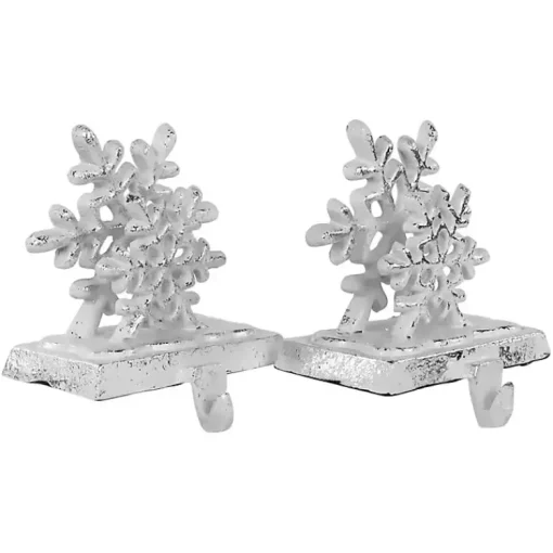 Online Silver Snowflake Stocking Holders, Set of 2 Christmas Stockings & Stocking Holders