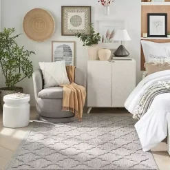 Kirklands Home Outdoor Rugs|Silver Trellis Indoor/Outdoor Area Rug, 5x7 Gray