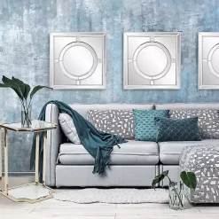 Kirklands Home Decorative Mirrors|Silver Windowpane Square Wall Mirror