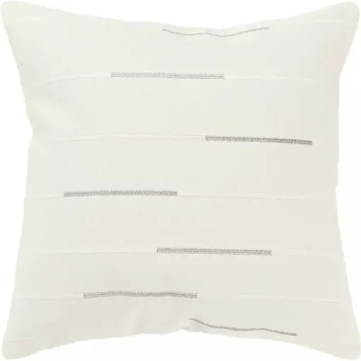 Best Silver Woven Lines Throw Pillow Pillows