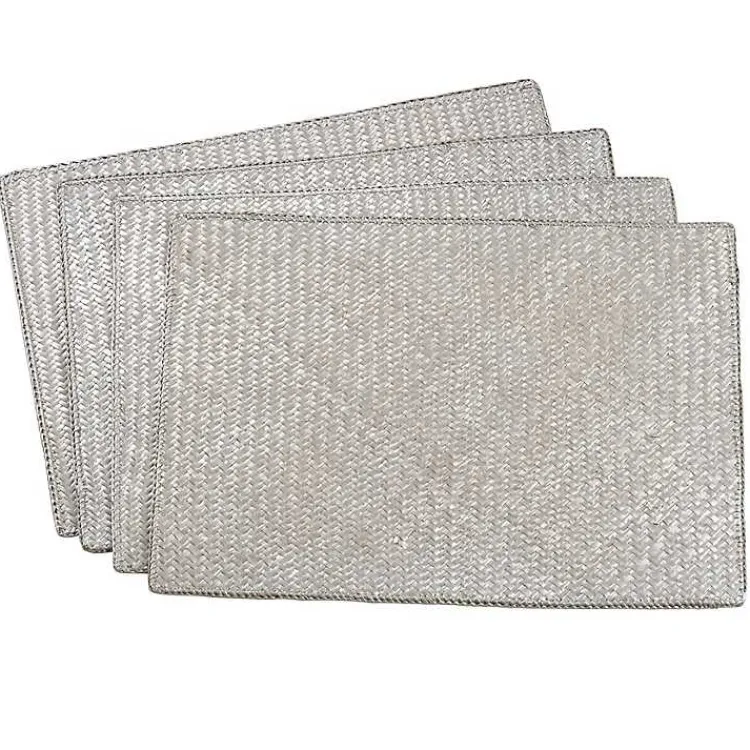 Kirklands Home Table Linens|Woven Water Hyacinth Placemats, Set of 4 Silver
