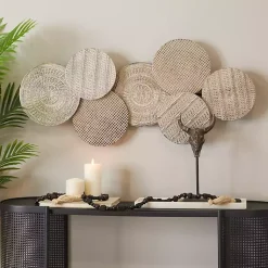 Kirklands Home Wall Plaques|Silvery Rivers Layered Disks Wall Plaque