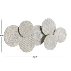 Kirklands Home Wall Plaques|Silvery Rivers Layered Disks Wall Plaque
