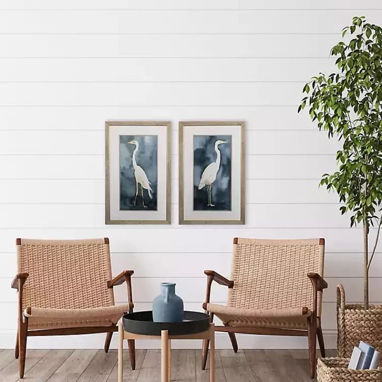 Kirklands Home Framed Art|Simple Egret 2-pc. Framed Wall Art Set