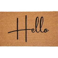 Kirklands Home Doormats|Simple Hello Script Doormat, 36x24 Brown