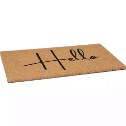 Kirklands Home Doormats|Simple Hello Script Doormat, 36x24 Brown