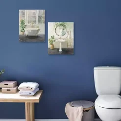 Kirklands Home Canvas Art|Simple Pleasures Bath Canvas Art Prints, Set of 2