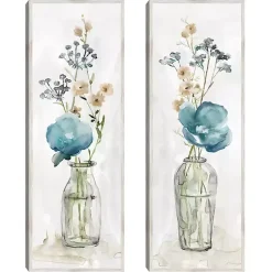 Kirklands Home Canvas Art|Simply Blue Framed Canvas Art Prints, Set of 2