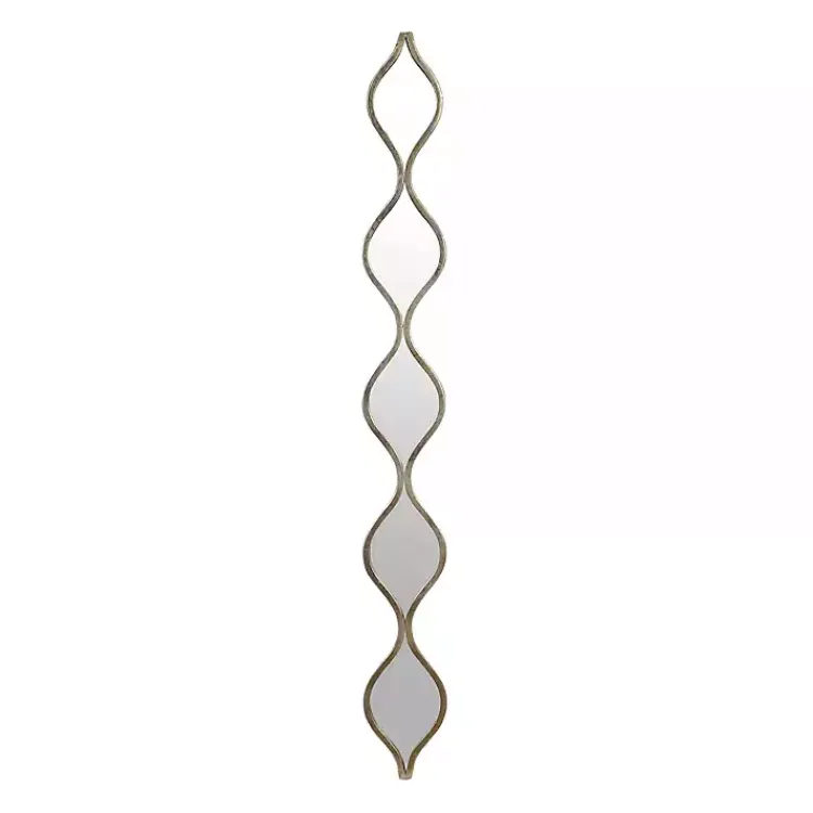 Kirklands Home Decorative Mirrors|Single Silver Raindrop Panel Mirror, 6.25x58.75