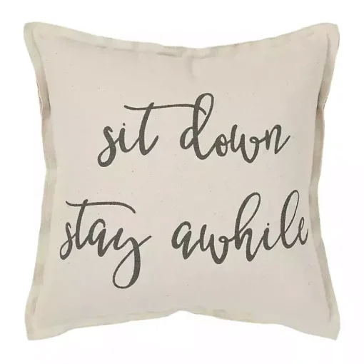 Sale Sit Down Stay Awhile Accent Pillow Pillows