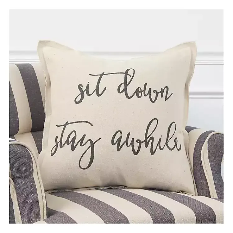 Sale Sit Down Stay Awhile Accent Pillow Pillows